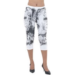 Dog Animal Domestic Animal Doggie Lightweight Velour Capri Leggings 