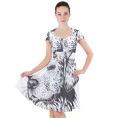 Dog Animal Domestic Animal Doggie Cap Sleeve Midi Dress