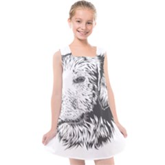 Dog Animal Domestic Animal Doggie Kids  Cross Back Dress by Wegoenart