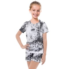 Dog Animal Domestic Animal Doggie Kids  Mesh Tee And Shorts Set