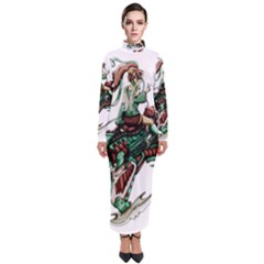 Furry Rocket Spaceship Fairy Turtleneck Maxi Dress