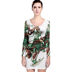 Furry Rocket Spaceship Fairy Long Sleeve Velvet Bodycon Dress