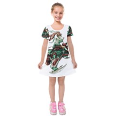 Furry Rocket Spaceship Fairy Kids  Short Sleeve Velvet Dress by Wegoenart