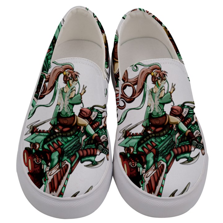 Furry Rocket Spaceship Fairy Men s Canvas Slip Ons