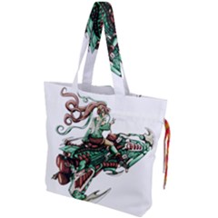 Furry Rocket Spaceship Fairy Drawstring Tote Bag