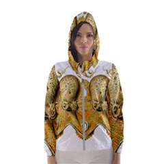 Animal Art Forms In Nature Clips Hooded Windbreaker (women)