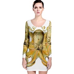 Animal Art Forms In Nature Clips Long Sleeve Velvet Bodycon Dress