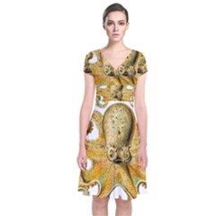 Animal Art Forms In Nature Clips Short Sleeve Front Wrap Dress