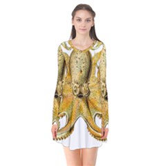 Animal Art Forms In Nature Clips Long Sleeve V-neck Flare Dress