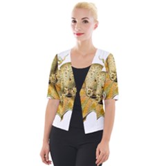 Animal Art Forms In Nature Clips Cropped Button Cardigan