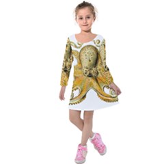 Animal Art Forms In Nature Clips Kids  Long Sleeve Velvet Dress