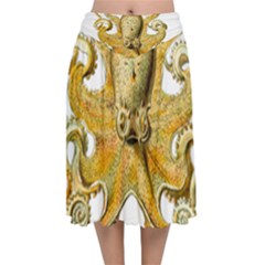 Animal Art Forms In Nature Clips Velvet Flared Midi Skirt