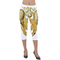 Animal Art Forms In Nature Clips Lightweight Velour Capri Leggings 