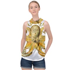 Animal Art Forms In Nature Clips High Neck Satin Top