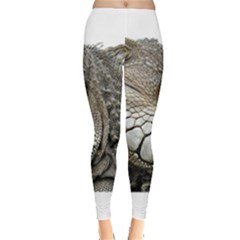 Iguana Portrait Profile Close Up Leggings  by Wegoenart