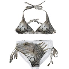 Iguana Portrait Profile Close Up Kids  Classic Bikini Set