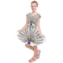 Peacock Colorful Bird Feather Blue Kids  Short Sleeve Dress View1