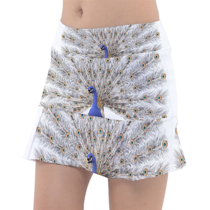 Peacock Colorful Bird Feather Blue Tennis Skirt