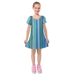 Painted Stripe Kids  Short Sleeve Velvet Dress