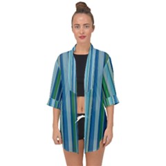 Painted Stripe Open Front Chiffon Kimono