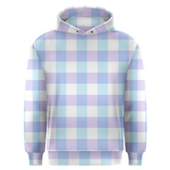 Gingham Duo Aqua On Lavender Men s Overhead Hoodie by retrotoomoderndesigns