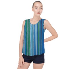 Painted Stripe Bubble Hem Chiffon Tank Top