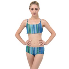 Painted Stripe Layered Top Bikini Set