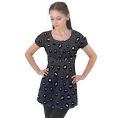 Totoro - Soot Sprites Pattern Puff Sleeve Tunic Top by Valentinaart