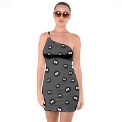 Totoro - Soot Sprites Pattern One Soulder Bodycon Dress