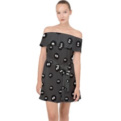 Totoro - Soot Sprites Pattern Off Shoulder Chiffon Dress