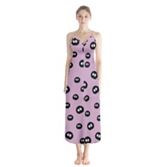 Totoro - Soot Sprites Pattern Button Up Chiffon Maxi Dress by Valentinaart