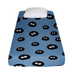 Totoro - Soot Sprites Pattern Fitted Sheet (single Size) by Valentinaart