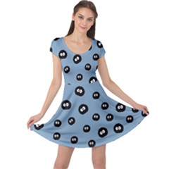 Totoro - Soot Sprites Pattern Cap Sleeve Dress by Valentinaart