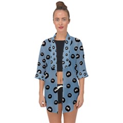 Totoro - Soot Sprites Pattern Open Front Chiffon Kimono by Valentinaart