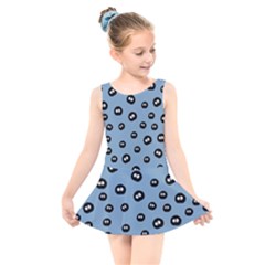 Totoro - Soot Sprites Pattern Kids  Skater Dress Swimsuit