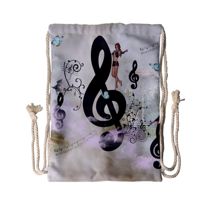 Dancing On A Clef Drawstring Bag (Small)