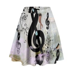 Dancing On A Clef High Waist Skirt by FantasyWorld7