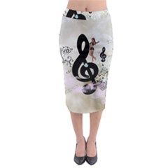 Dancing On A Clef Midi Pencil Skirt by FantasyWorld7