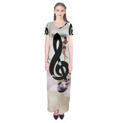 Dancing On A Clef Short Sleeve Maxi Dress by FantasyWorld7