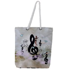 Dancing On A Clef Full Print Rope Handle Tote (large)