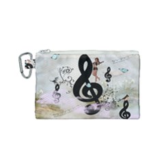 Dancing On A Clef Canvas Cosmetic Bag (small)