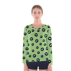 Totoro - Soot Sprites Pattern Women s Long Sleeve Tee