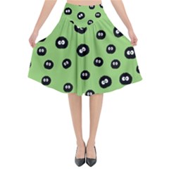 Totoro - Soot Sprites Pattern Flared Midi Skirt by Valentinaart