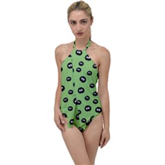 Totoro - Soot Sprites Pattern Go With The Flow One Piece Swimsuit by Valentinaart