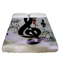 Dancing On A Clef Fitted Sheet (queen Size) by FantasyWorld7