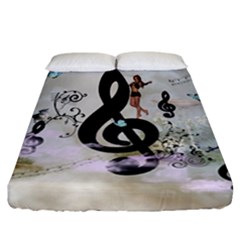 Dancing On A Clef Fitted Sheet (california King Size) by FantasyWorld7