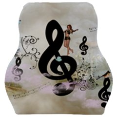 Dancing On A Clef Car Seat Velour Cushion  by FantasyWorld7