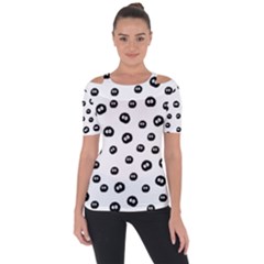 Totoro - Soot Sprites Pattern Shoulder Cut Out Short Sleeve Top by Valentinaart