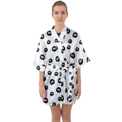 Totoro - Soot Sprites Pattern Quarter Sleeve Kimono Robe by Valentinaart