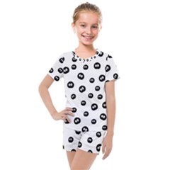 Totoro - Soot Sprites Pattern Kids  Mesh Tee And Shorts Set